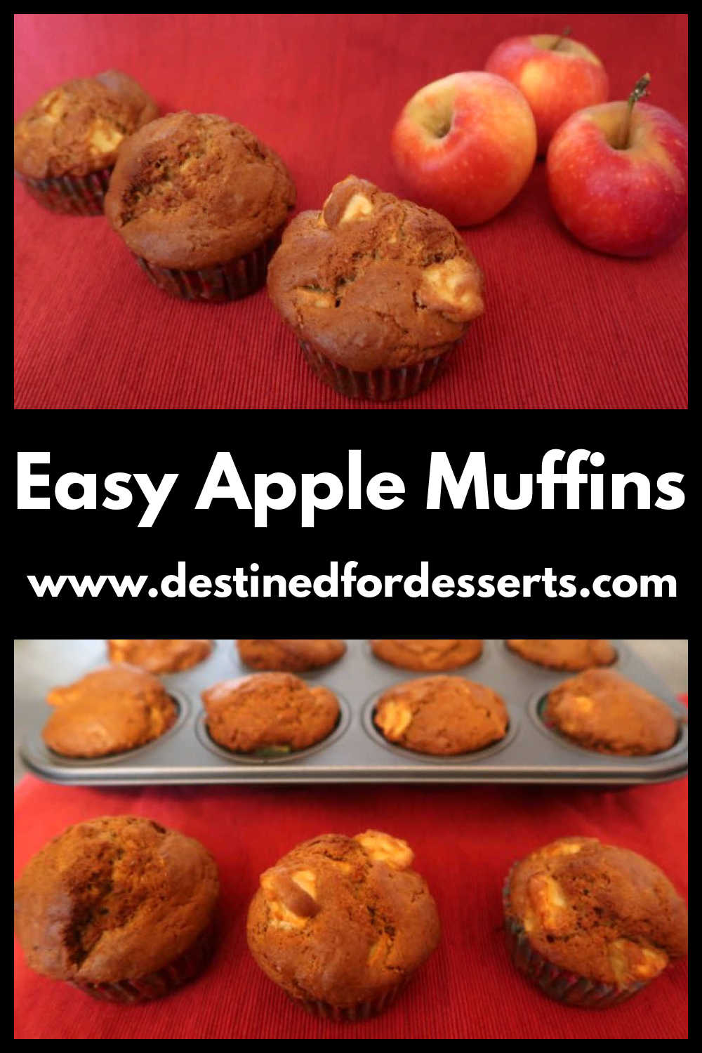 Easy Apple Muffins Recipe - how to make healthy homemade cinnamon muffin dessert with fresh apples - with the video tutorial.