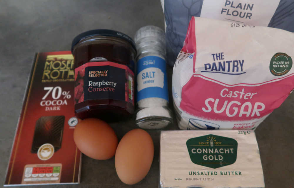 The simple ingredients gathered for the easy dessert recipe