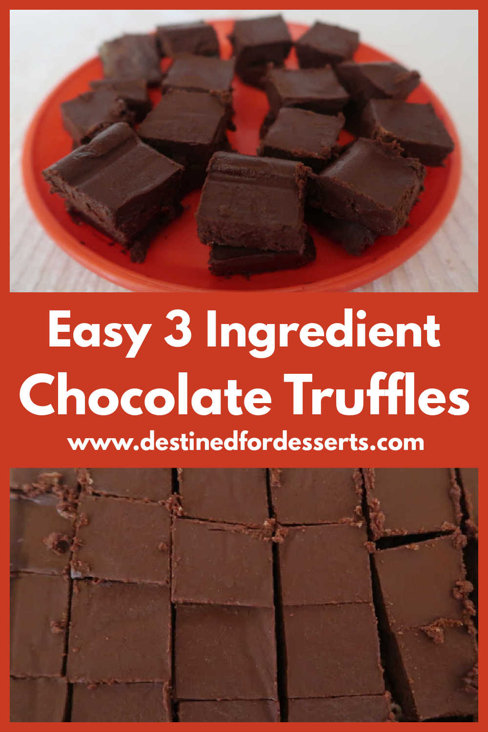 3 Ingredient Chocolate Truffles Recipe - How to make an easy dark chocolate dessert with only 3 ingredients - with the video tutorial.