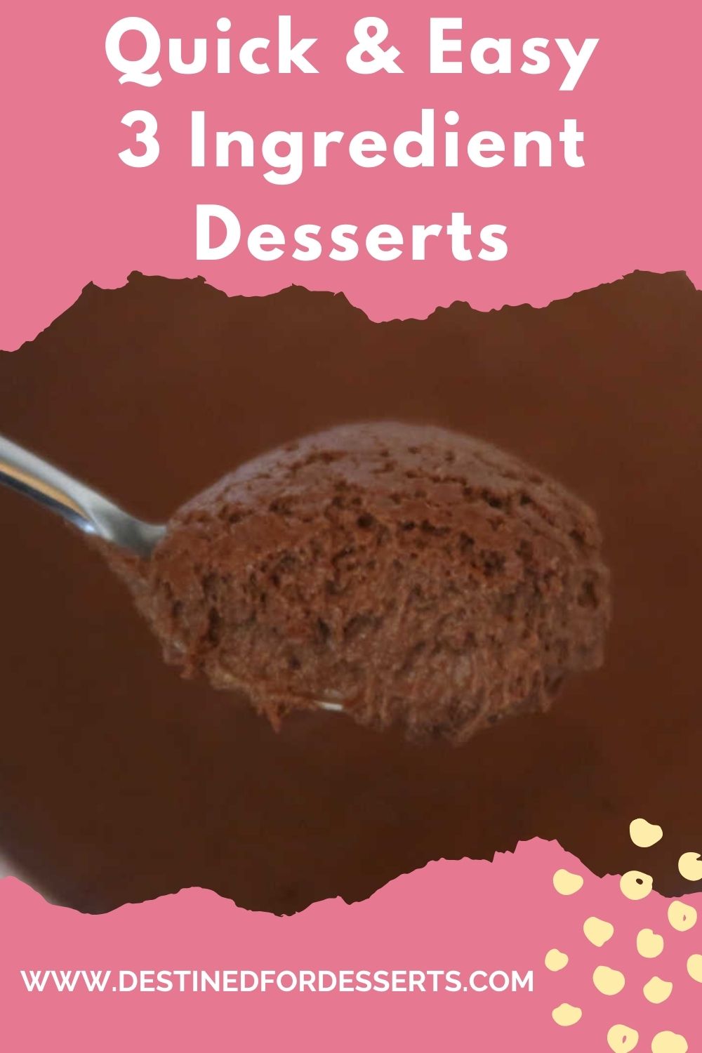 3 Ingredient Desserts - Quick and Easy Dessert Recipes with only 3 ingredients - including no bake treats and simple ideas with no eggs