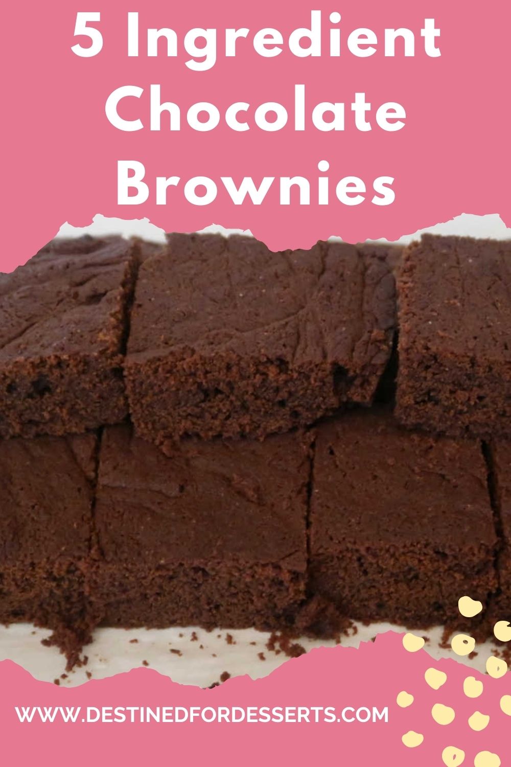 5 Ingredient Brownies Recipe - How to make the best ever easy homemade chocolate brownie dessert with only 5 ingredients - with the video tutorial.