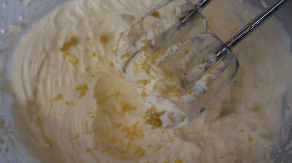 Adding lemon zest and lemon juice to the mascarpone dessert