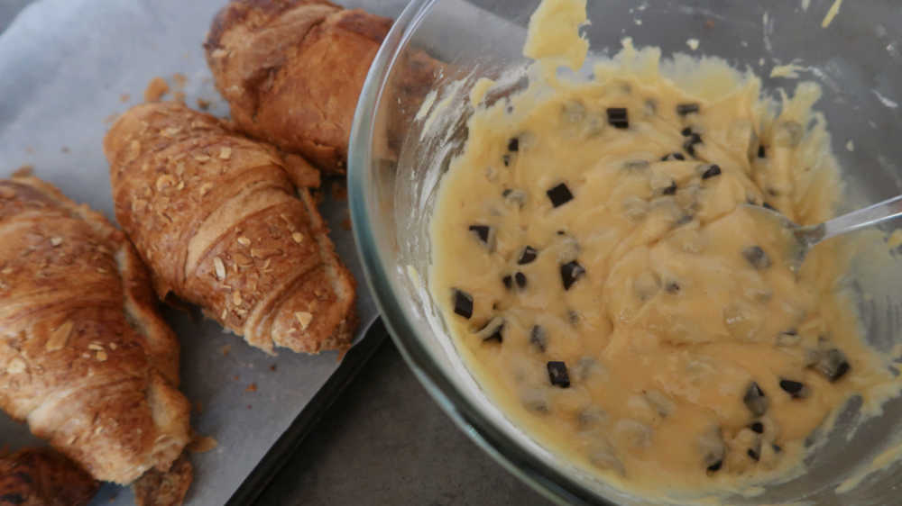 Cookie dough and croissants