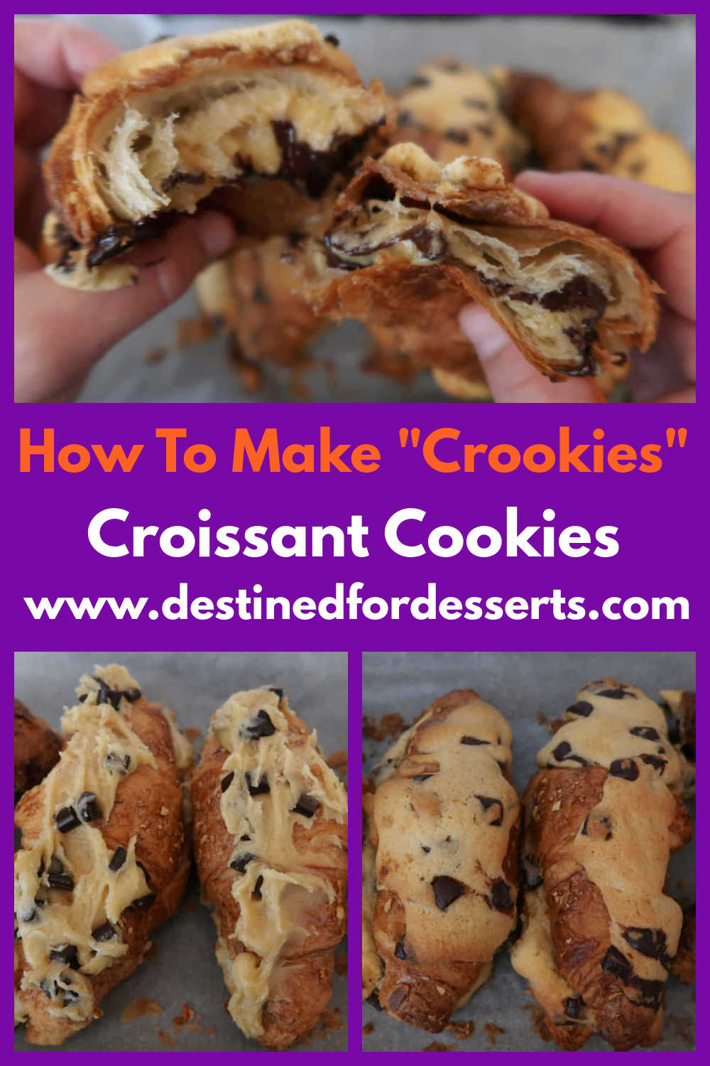 Crookie Recipe - How to make the Viral Croissant Chocolate Chip Cookie Dessert Treat - with the video tutorial.